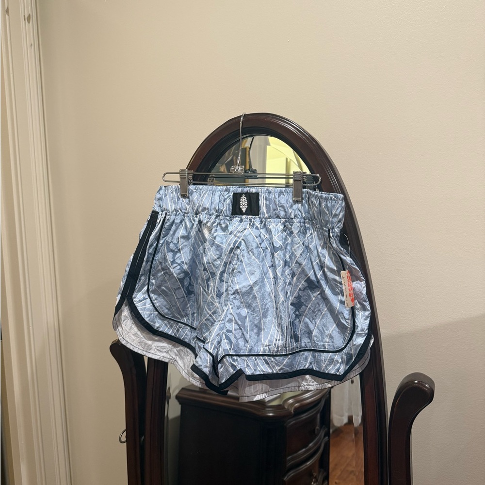 Free People Movement Varsity Blues Printed Shorts